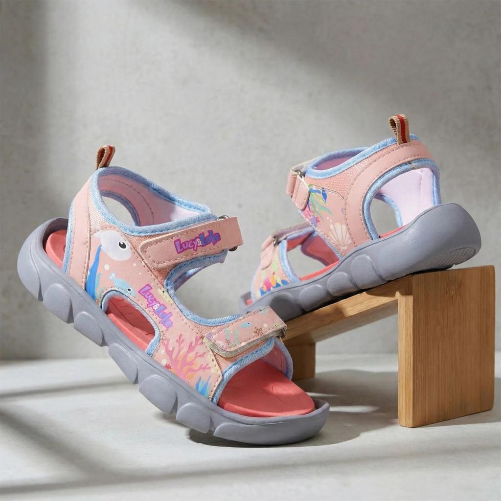 Lucy & Luke Pink Casual Flat Sandal for Kids HOPNPLAY-E By Liberty — photo 2