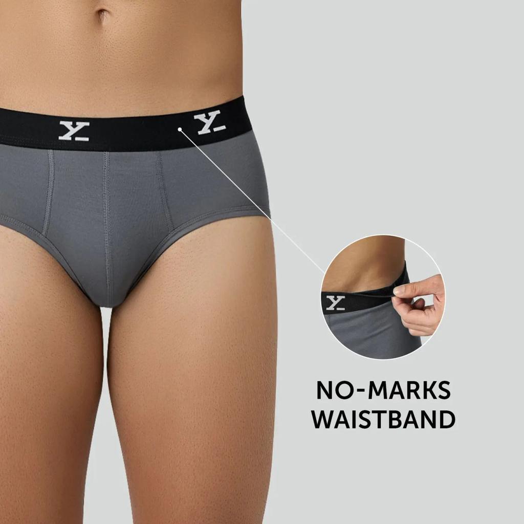 Super Combed Cotton-Modal Briefs - Charcoal Grey — photo 5