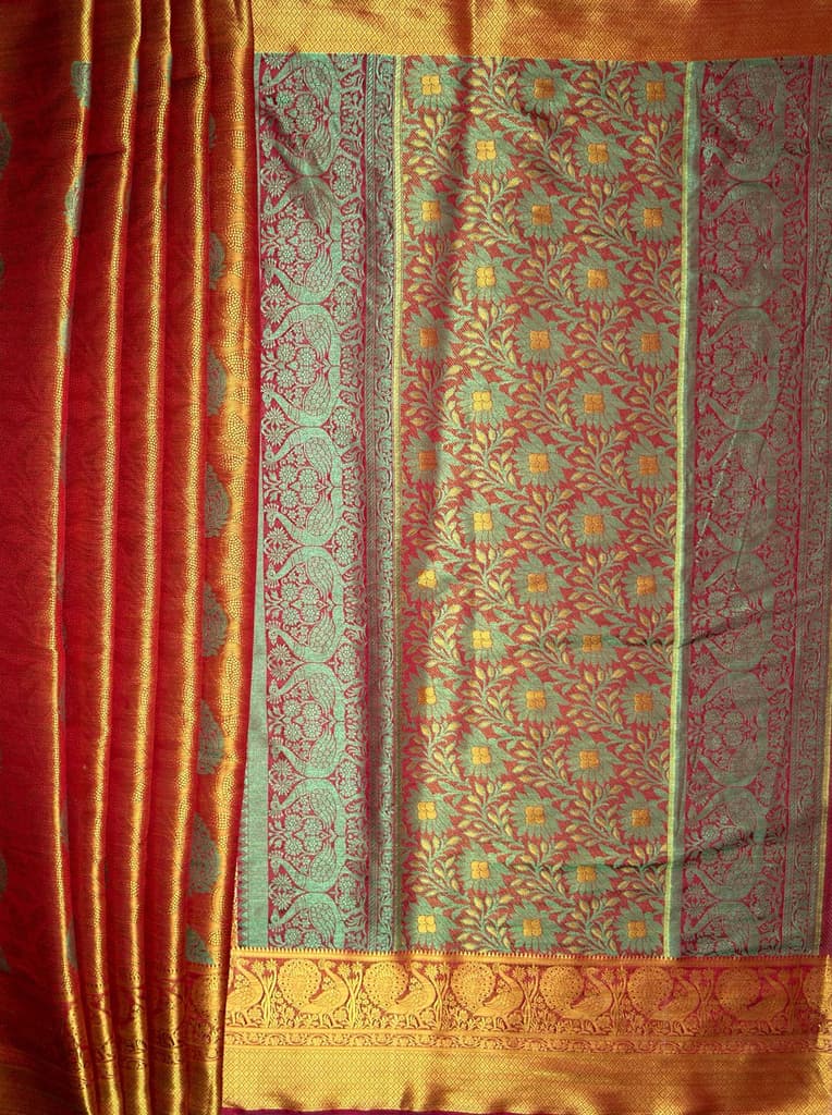 MIMOSA Women's Woven Design Kanjivaram Style Art Silk Saree with Blouse Piece - Maroon ( SA00003145MRFREE ) — photo 7