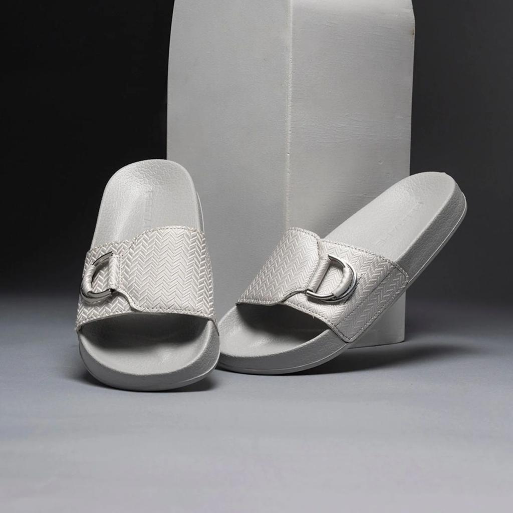 Womens Sliders in Light Grey | Casual Pool Sliders — photo 6