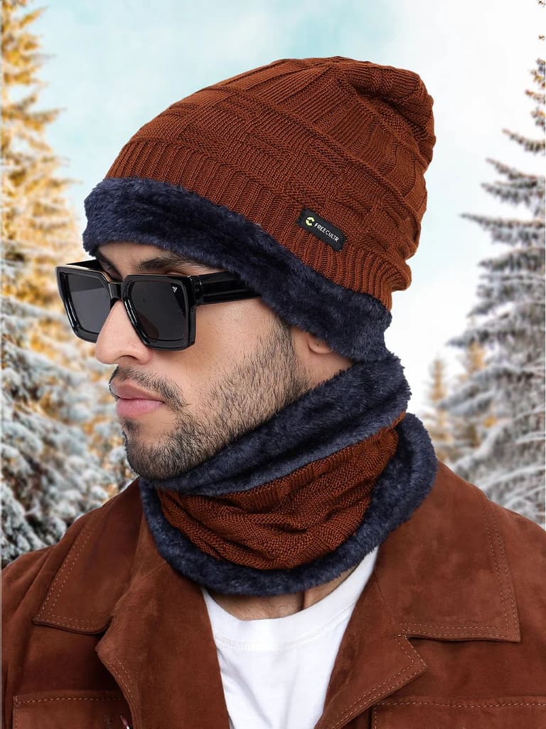 Unisex Woolen Beanie Cap Plus Wrap — photo 10