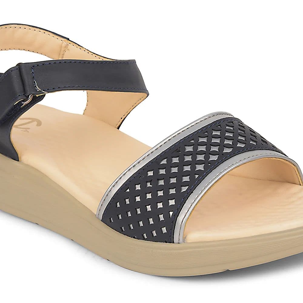 Healers Navy Blue Casual Sandal For Women SOFTER-6W By Liberty — photo 5