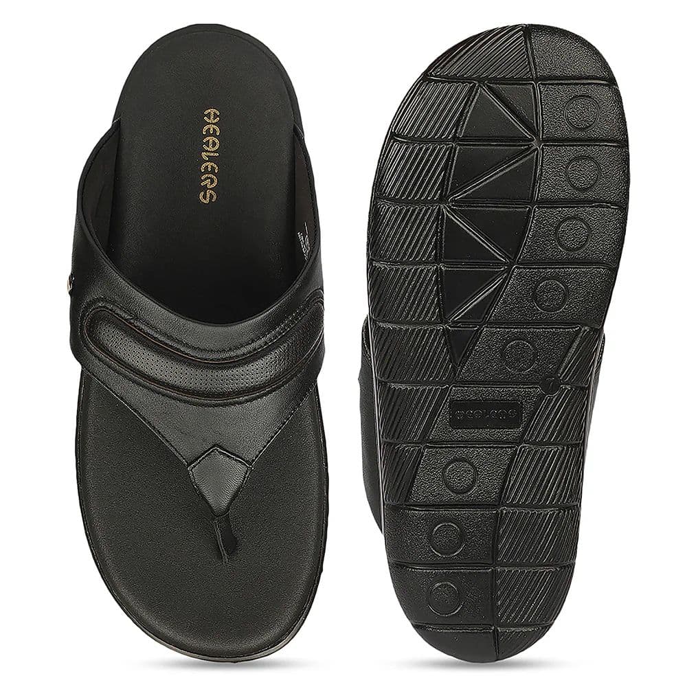 Healers MDG-3 Everyday Comfort Black Formal Slip on Slippers for Men By Liberty — photo 4