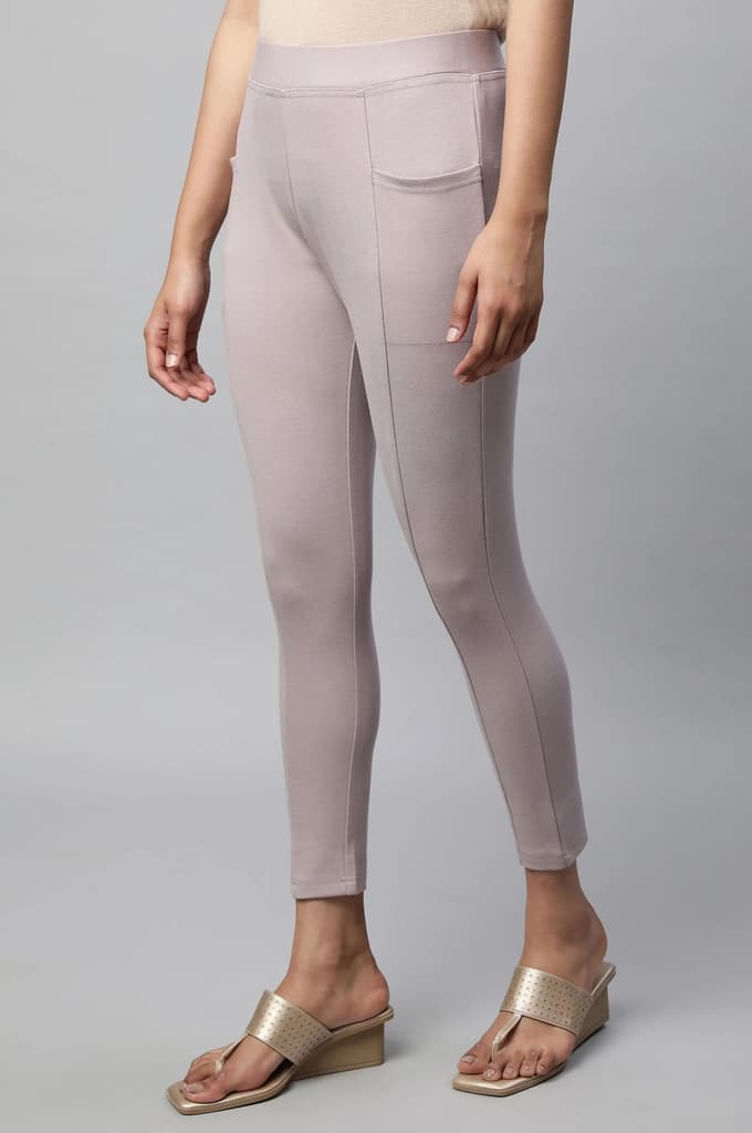 Mauve Solid Yoga Tights — photo 3