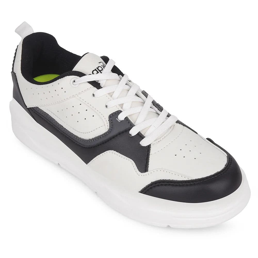 LEAP7X White Casual Lacing Sneakers for Men SNOOKIT-1E By Liberty — 6/40 / White