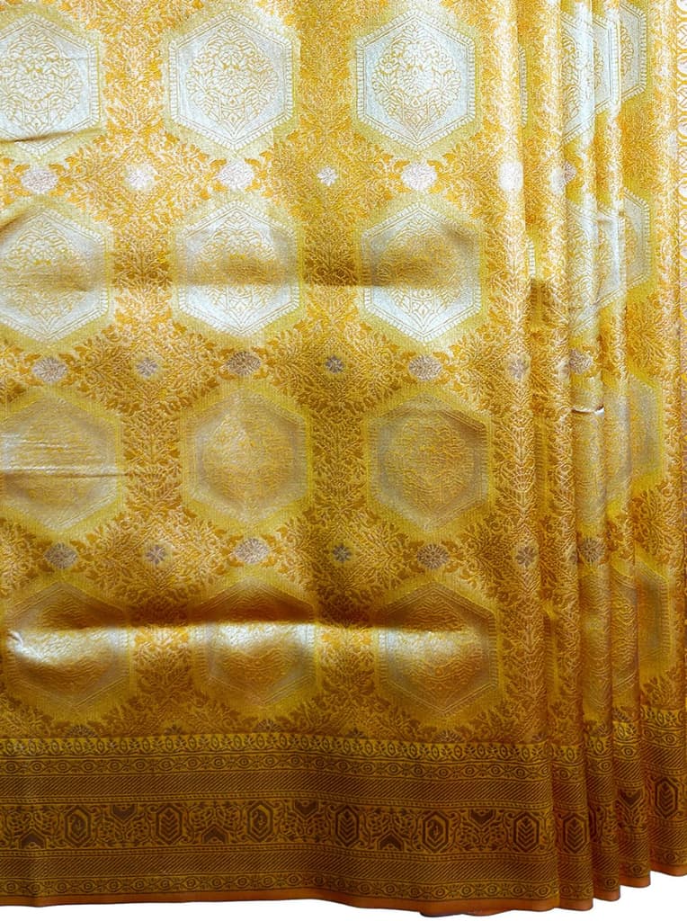 MIMOSA Women's Woven Design Kanjivaram Style Art Silk Saree with Blouse Piece - Mustard ( SA00002246MSFREE ) — photo 6