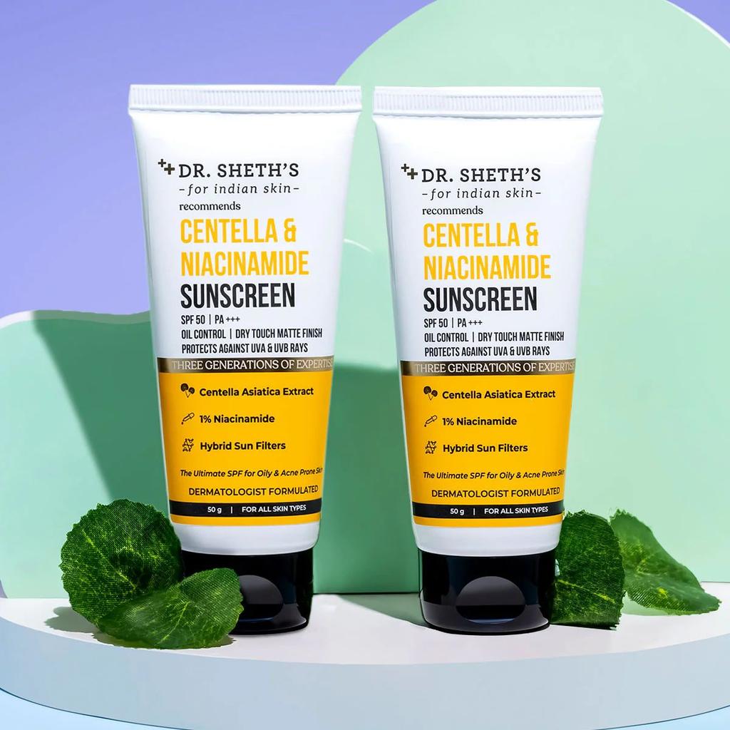 Centella & Niacinamide Sunscreen - 50g (Pack of 2)