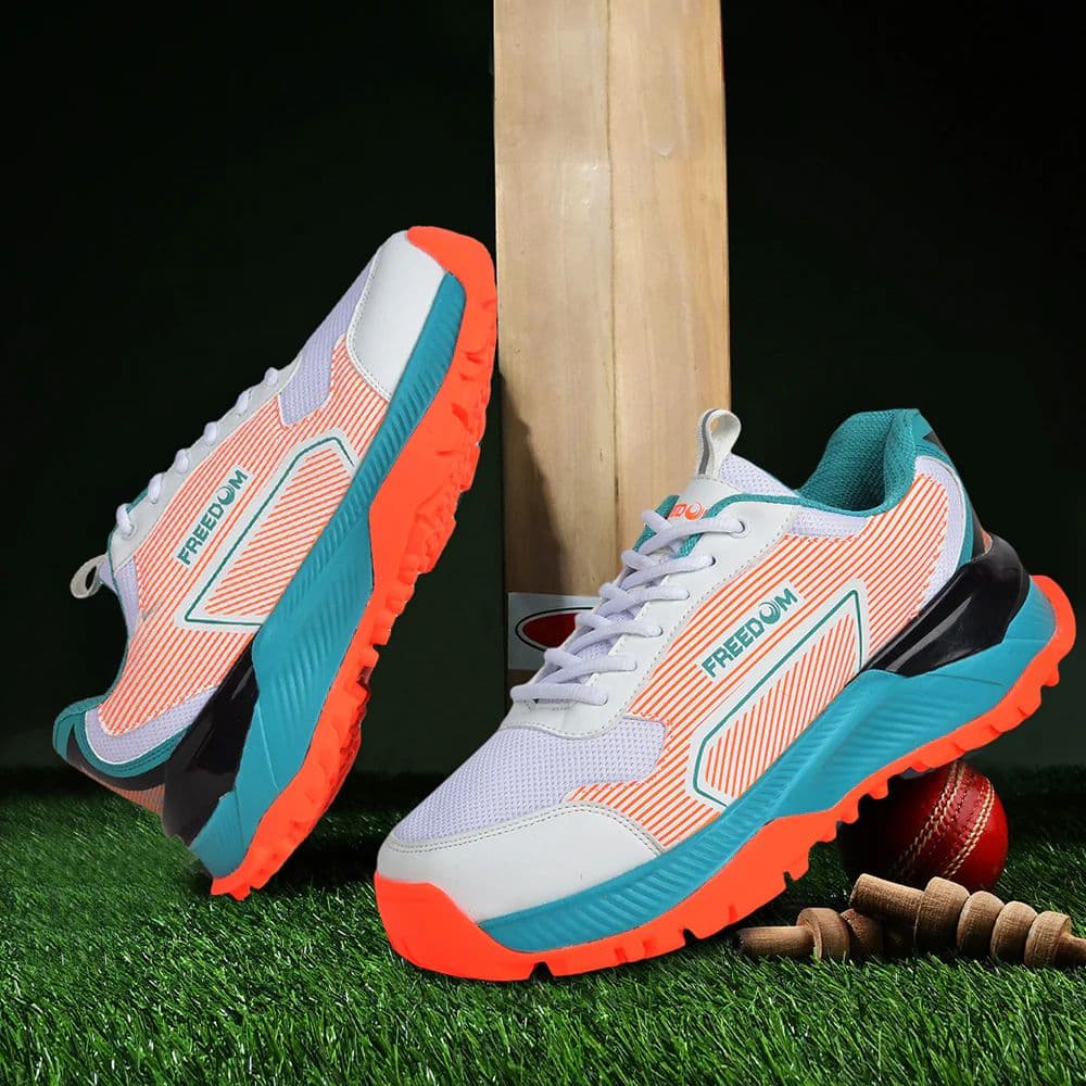 Freedom Orange Sports Lace-Up Cricket Shoes For Men STRIKER-1 By Liberty — photo 4