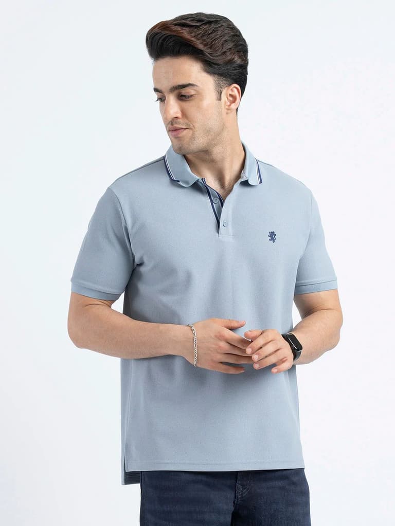 Polo T Shirts for Men in Stone Blue | Classic Polo T Shirts — photo 6