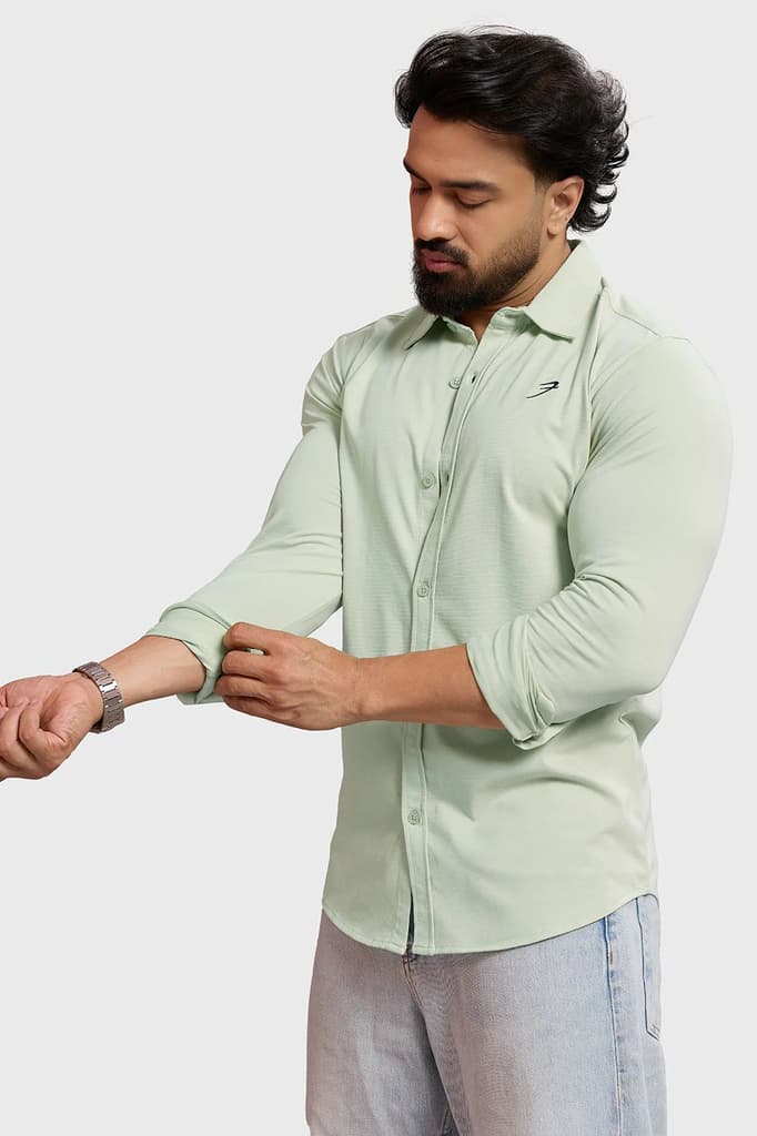 Aero Fullsleeves Shirt Light Green — photo 6