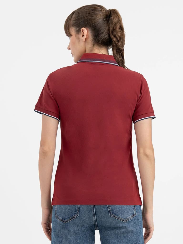 Polo T Shirts for Women in Red — photo 3