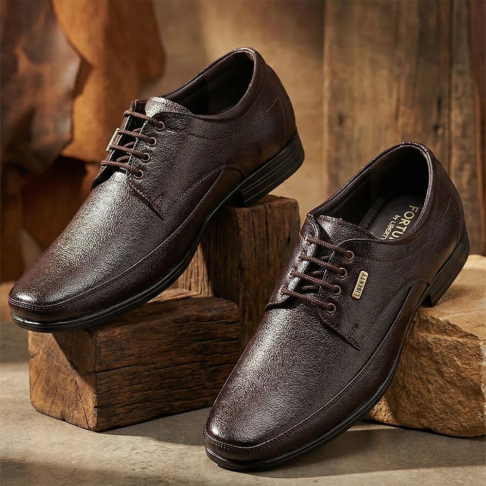 Fortune Brown Formal Lacing Derby Shoes For Men HML-88E By Liberty — photo 2