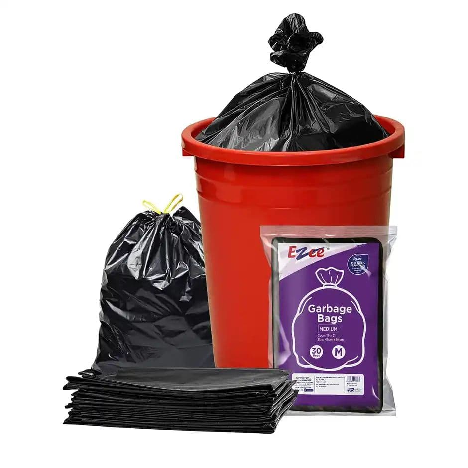 Ezee Flat Garbage Bags Medium Black | 19 x 21 Inch — photo 2