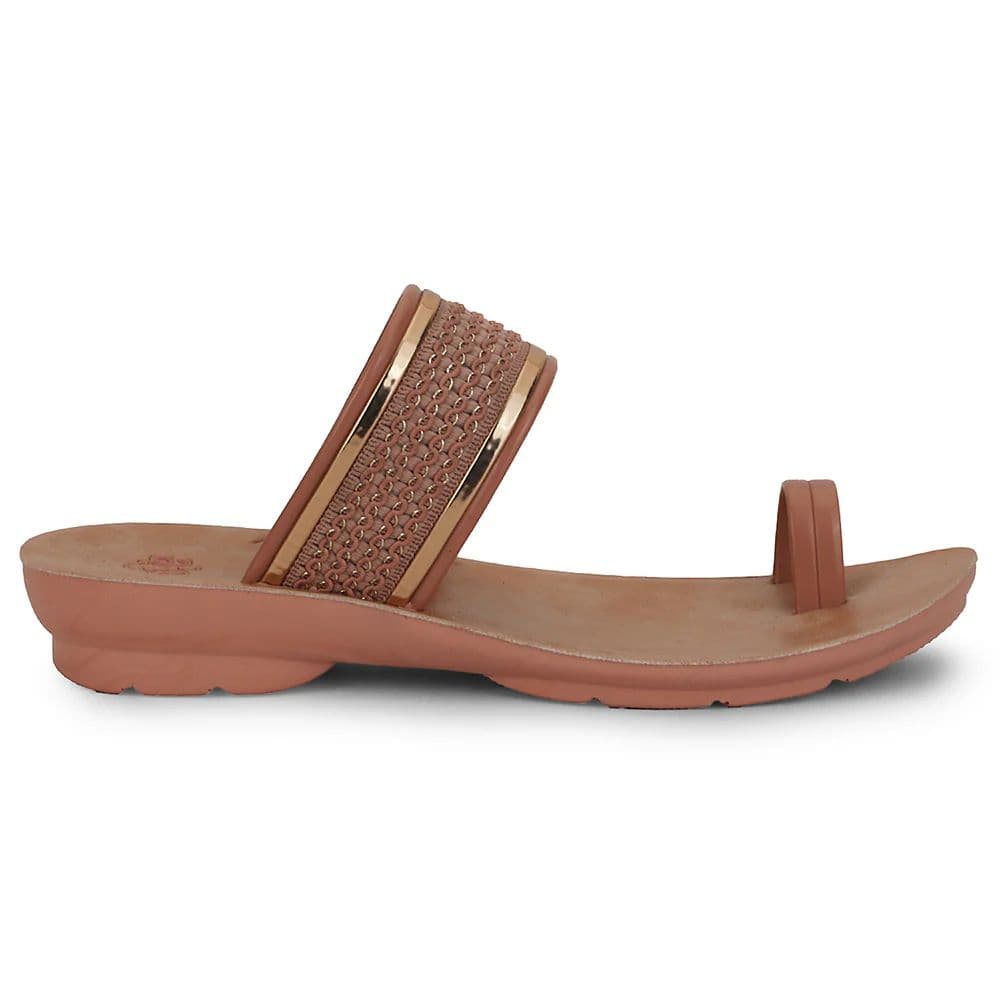 A-HA Peach Casual Toe Ring Slipper For Women LPU-14 By Liberty — photo 2