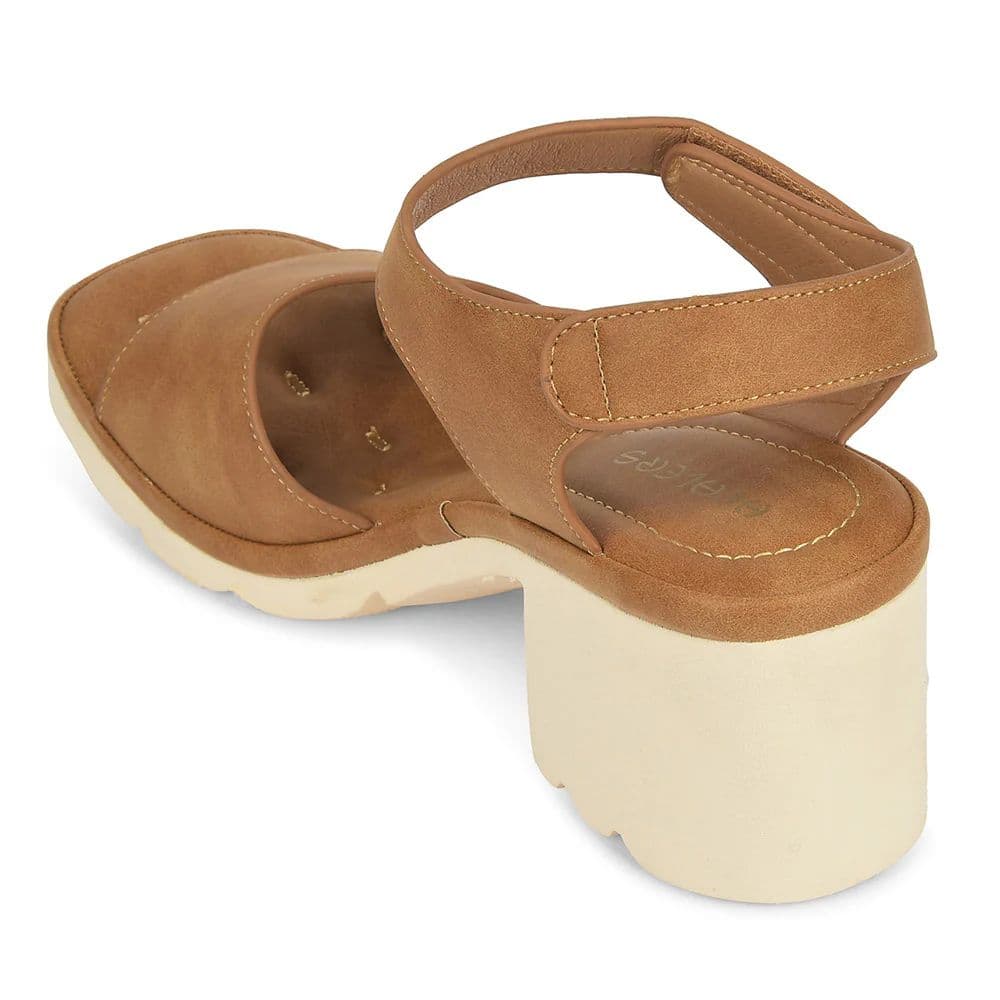 Healers Tan Casual Block Heel Sandal For Women ZQ-DM-17 By Liberty — photo 5
