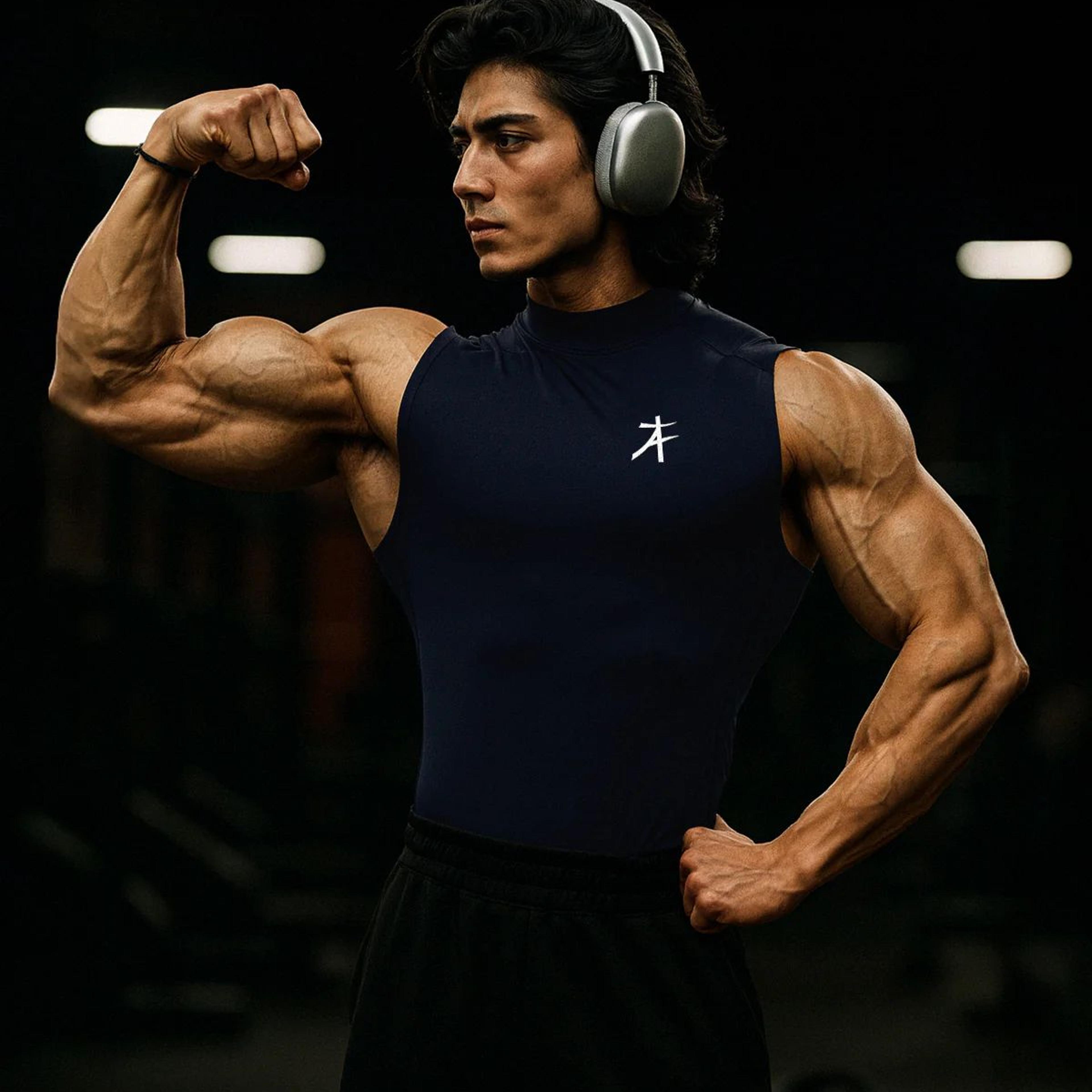 Hustle High Neck Compression Tank
