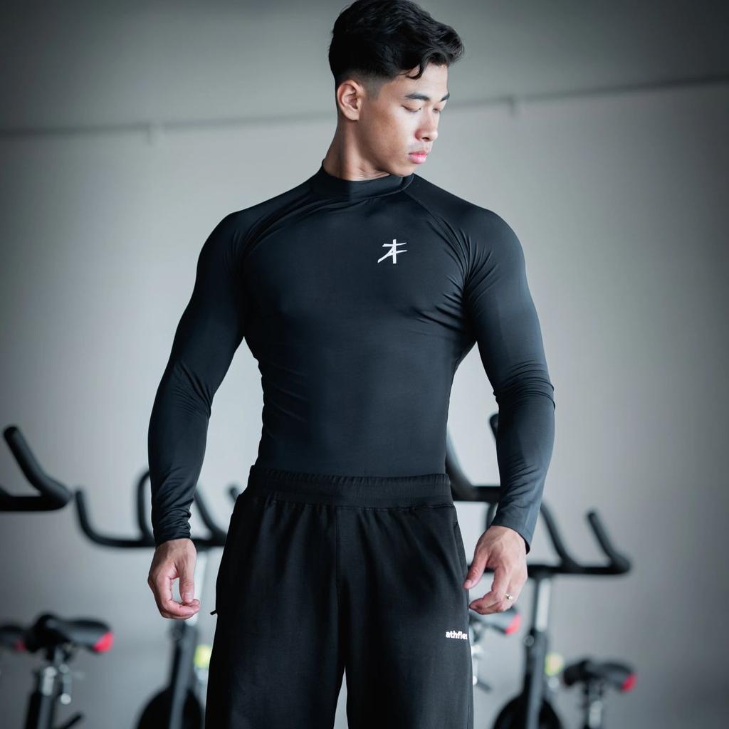 Hustle High Neck Full Sleeve Compression T-shirt