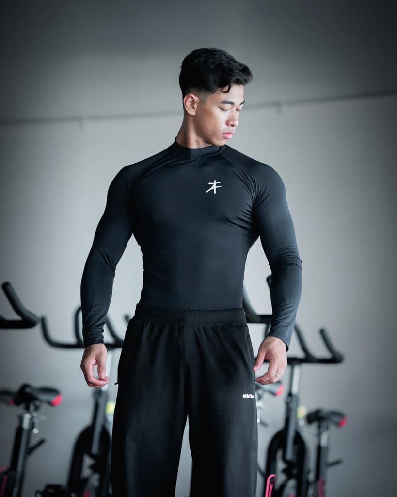 Hustle High Neck Full Sleeve Compression T-shirt