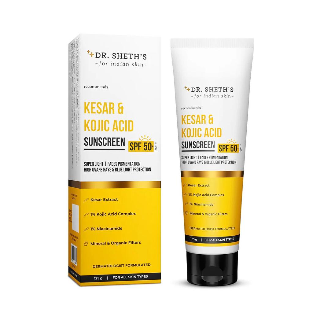 Kesar & Kojic Acid Sunscreen - 125g In-Vivo Tested SPF 50+ PA ++++