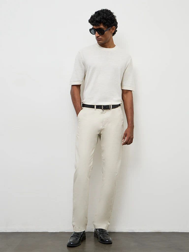 Ascot Off-White Relaxed-Fit Cotton-Blend T-Shirt — photo 2
