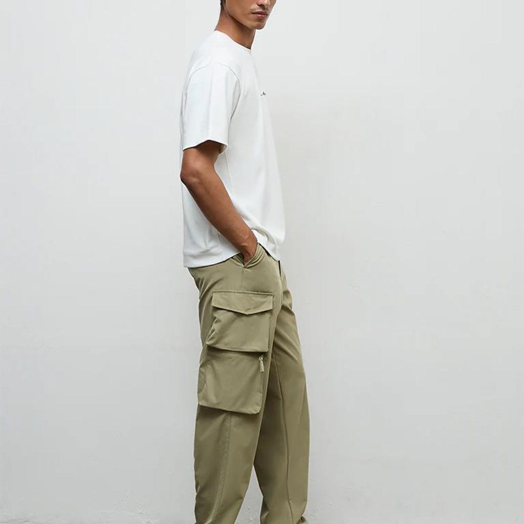 Nuoflexx Olive Relaxed-Fit Mid-Rise Cargo Pants
