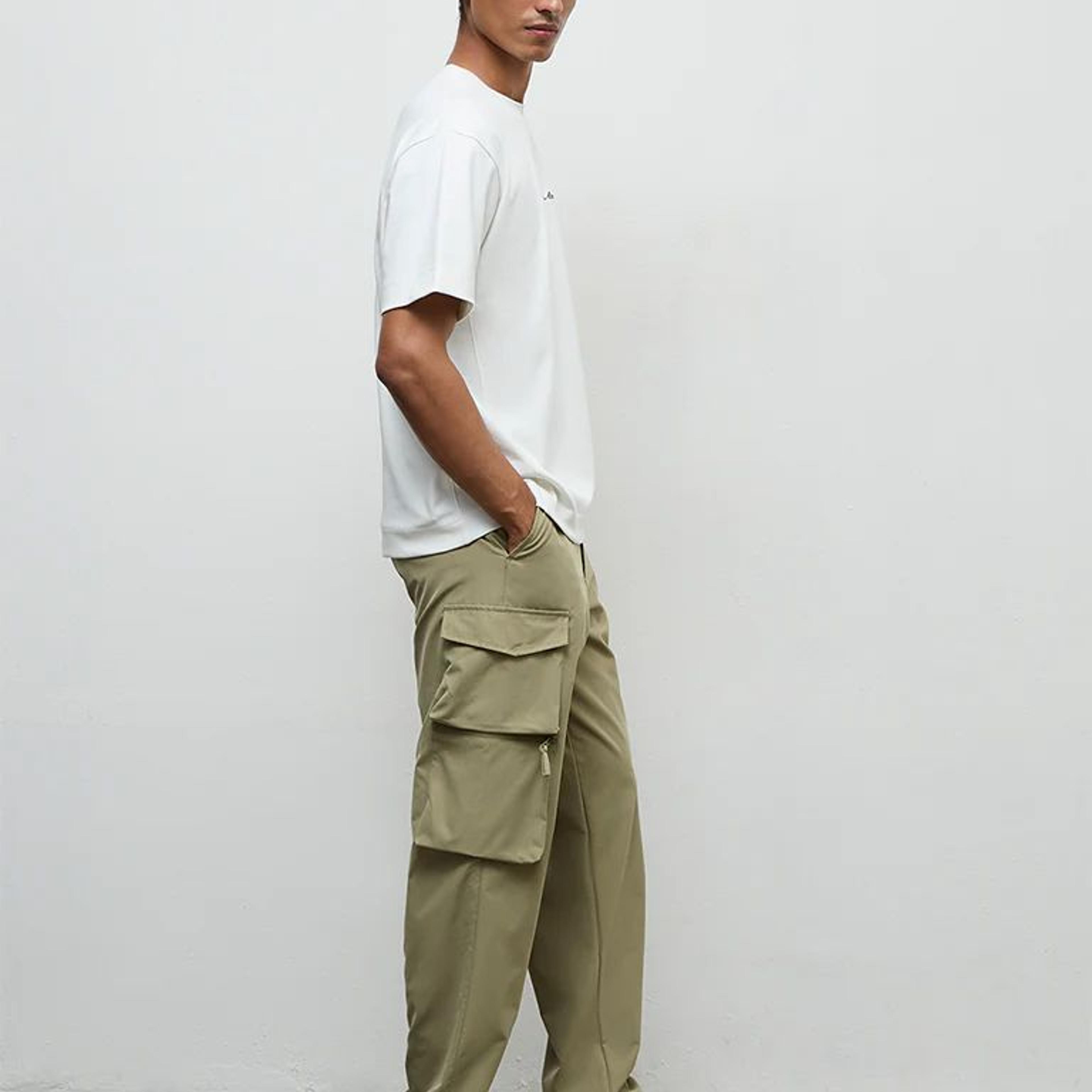 Nuoflexx Olive Relaxed-Fit Mid-Rise Cargo Pants