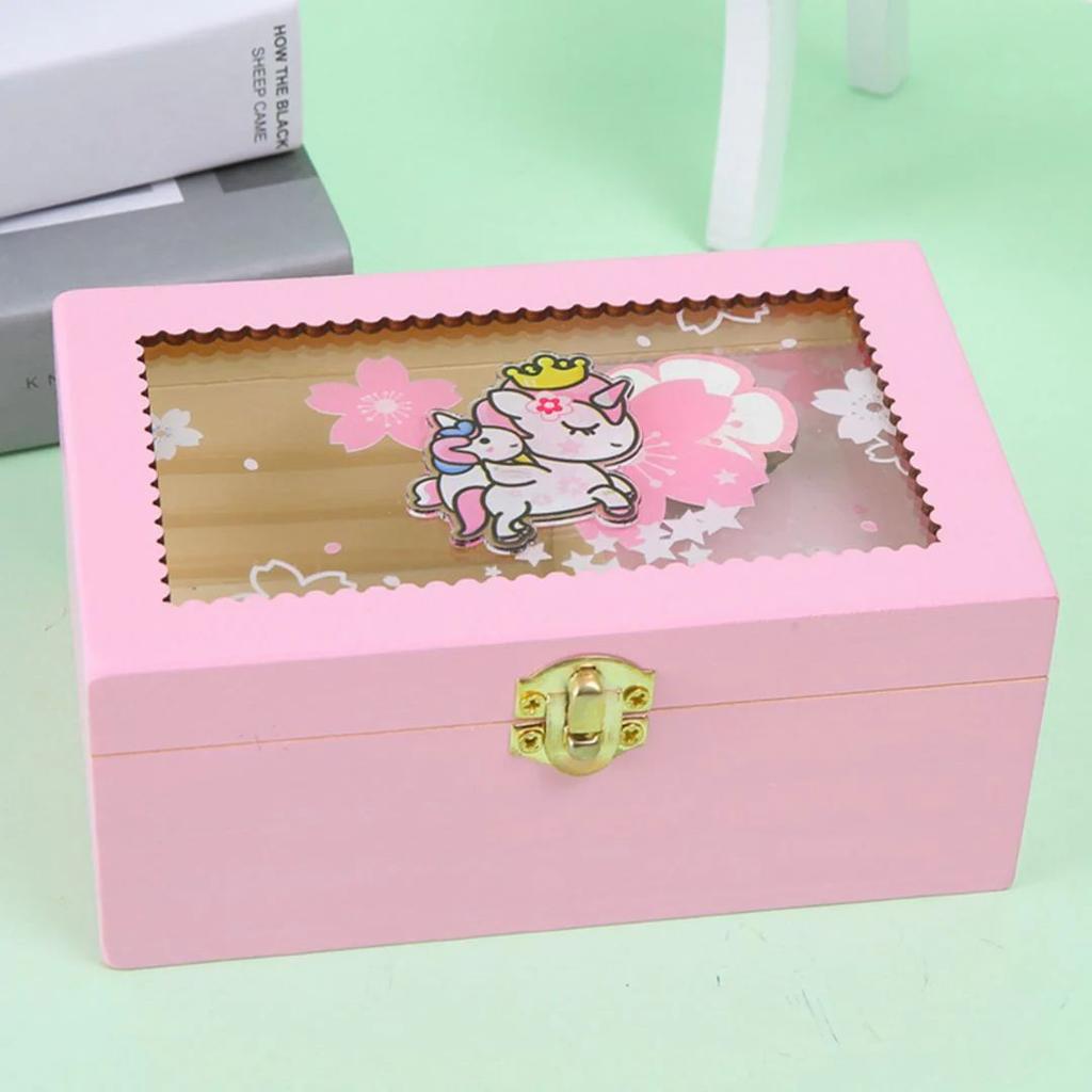 Unicorn Trinket Box with Music — Pink