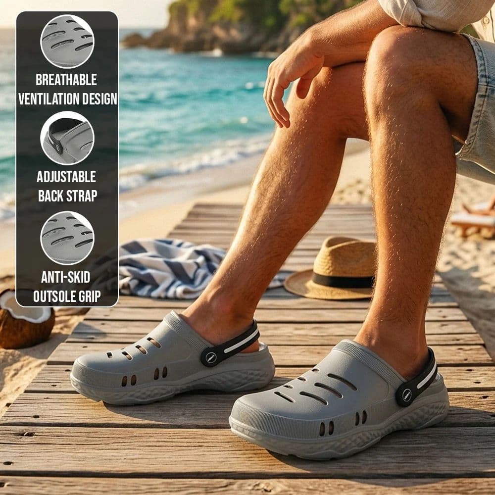 A-HA Casual Grey Clogs For Men BEACHRIDEM By Liberty — photo 3
