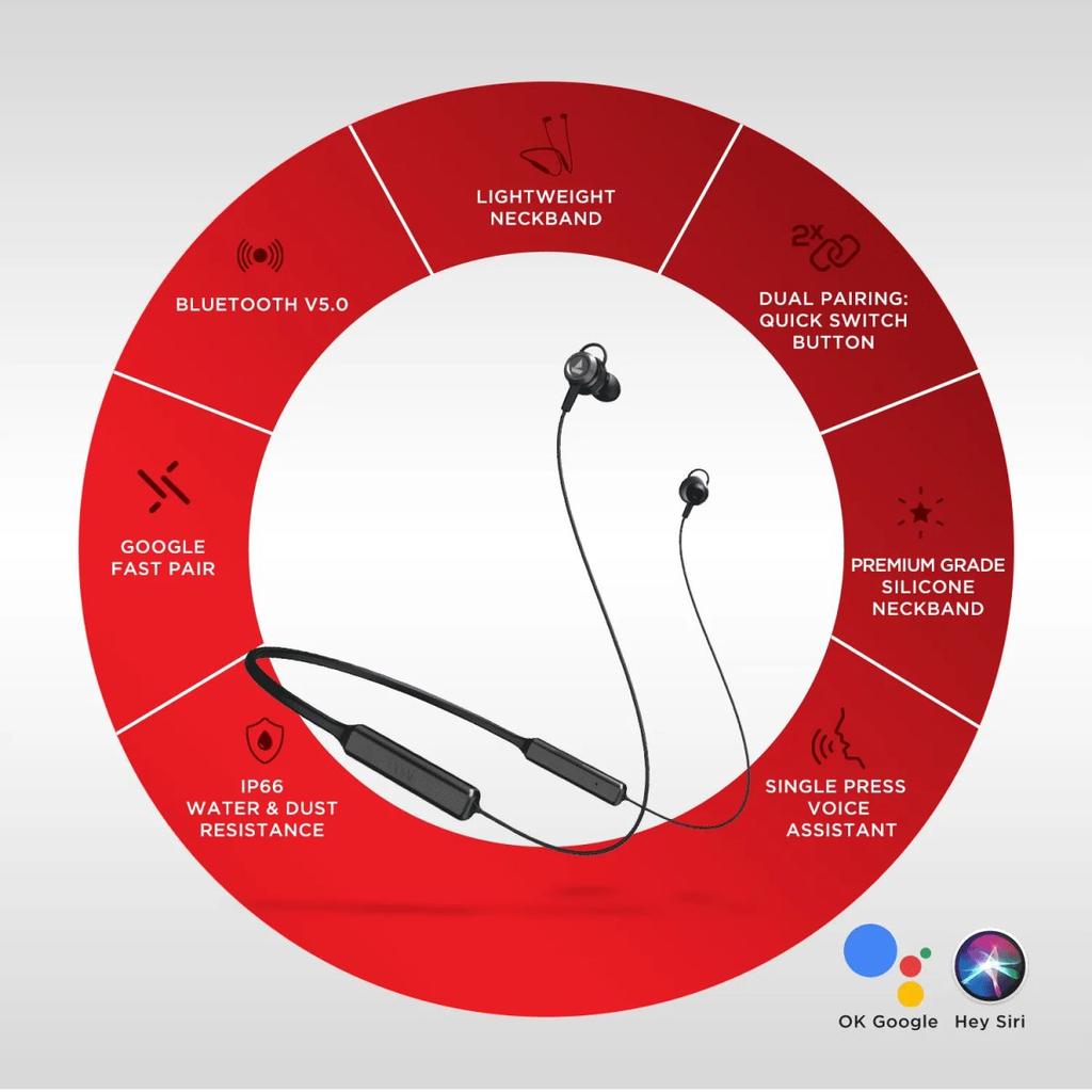 boAt Rockerz 355 | Wireless Neckband with Qualcomm' aptX™ HD Audio & 20H Playback