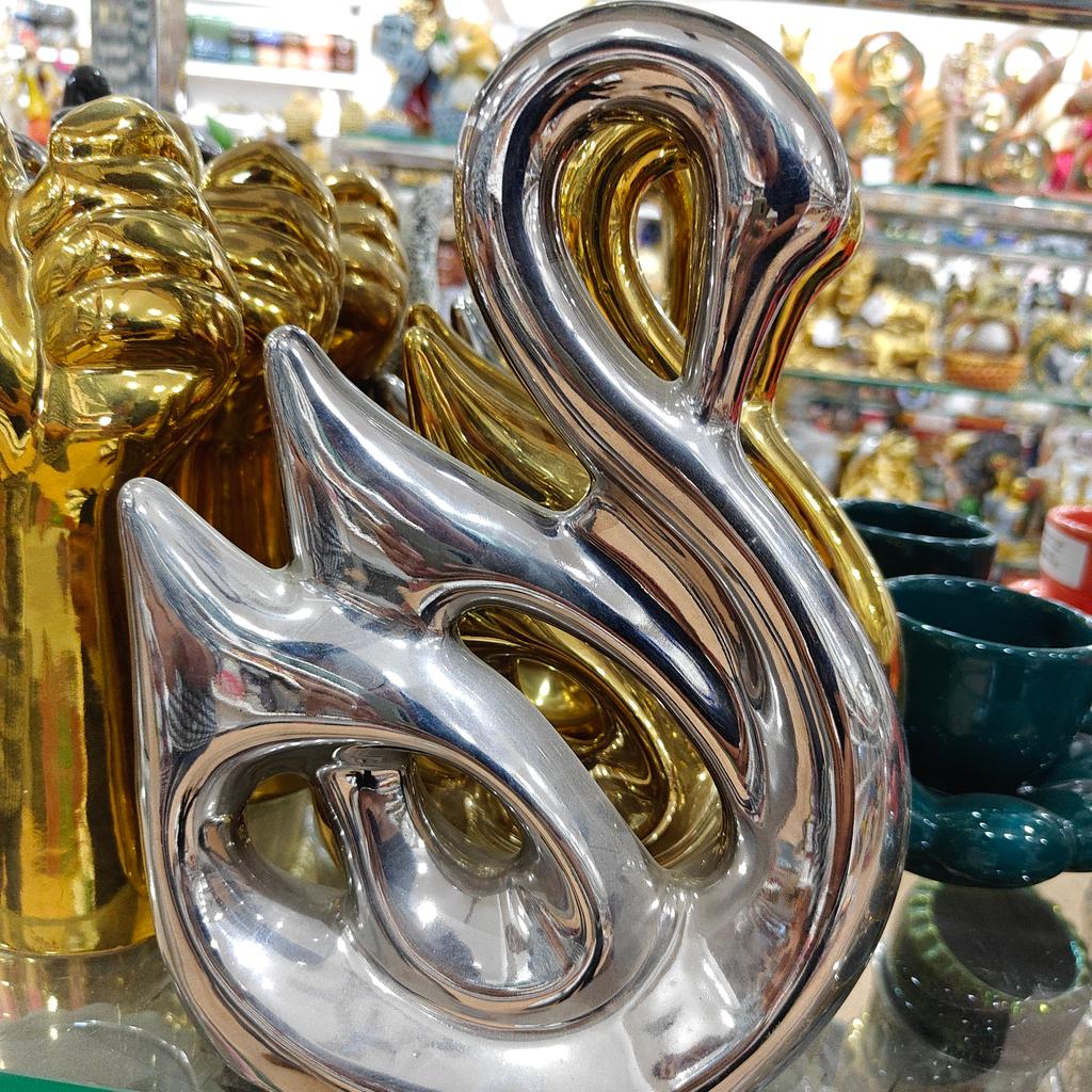 Silver Metal Sculpture | Abstract Design | Modern Art | Decorative