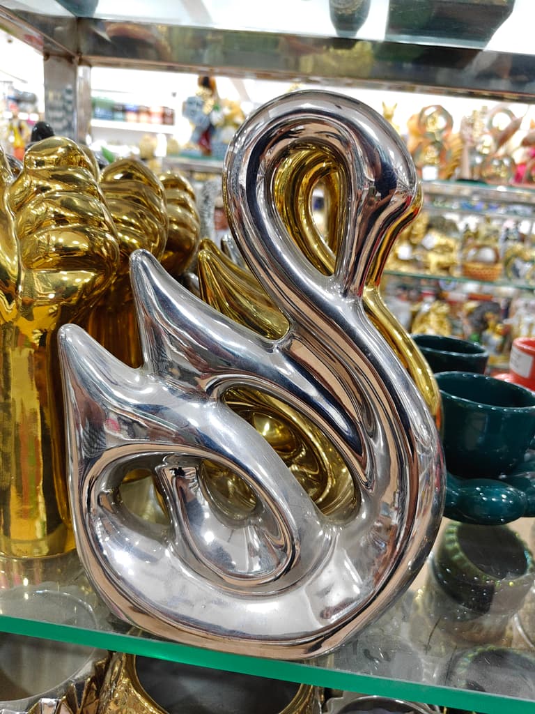 Silver Metal Sculpture | Abstract Design | Modern Art | Decorative