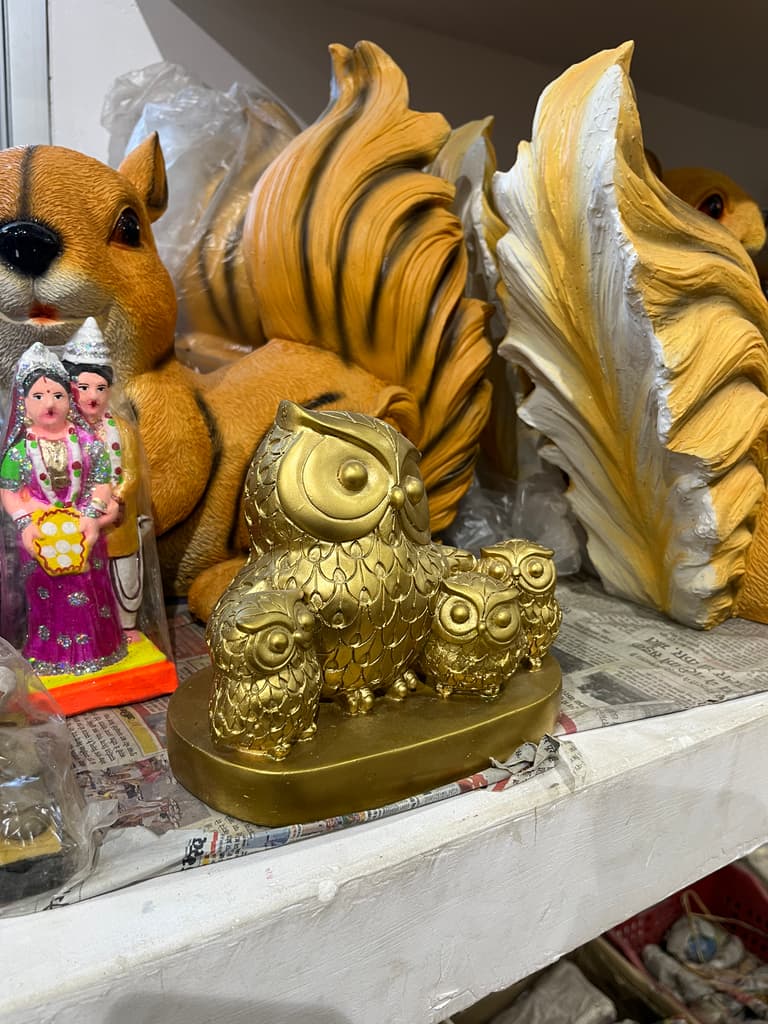 Golden Owl Statue | Sculpture | Gold | Brown and Gold