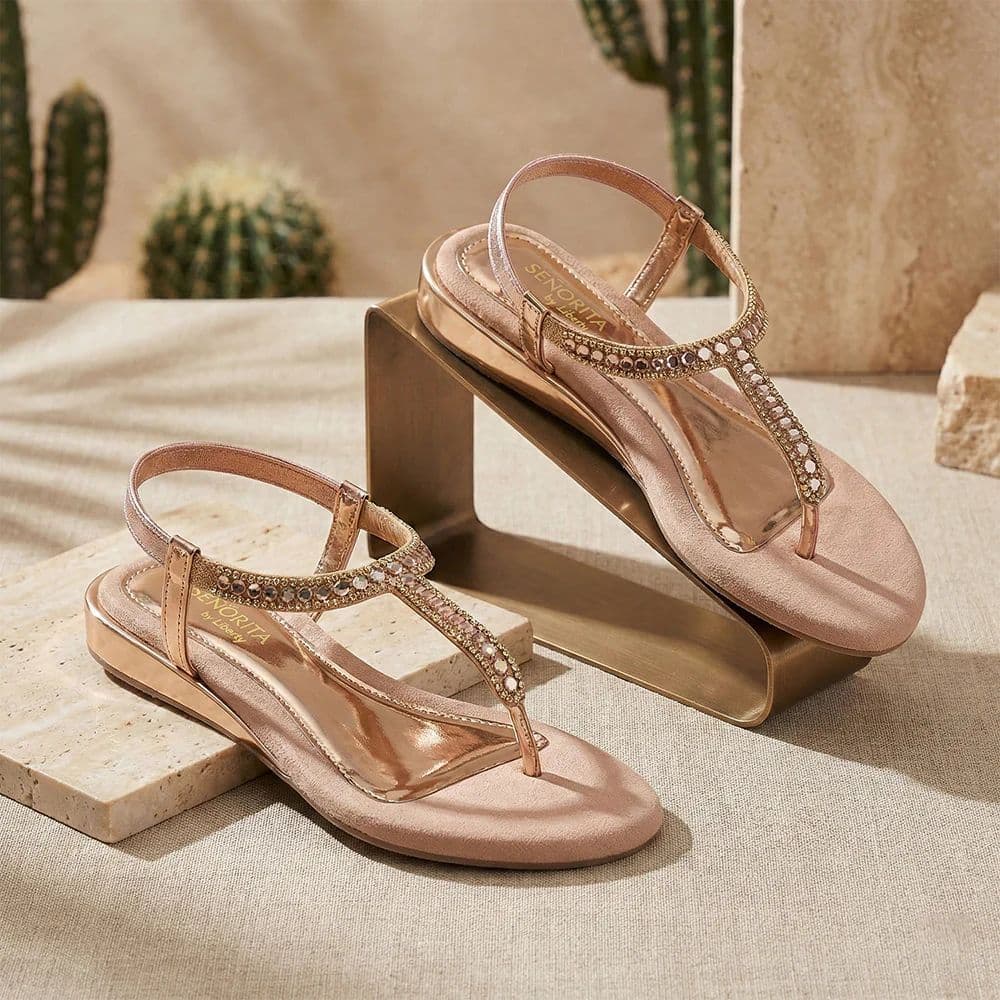 Senorita STY-179E Copper Casual Flat Sandal for Women by Liberty — photo 2