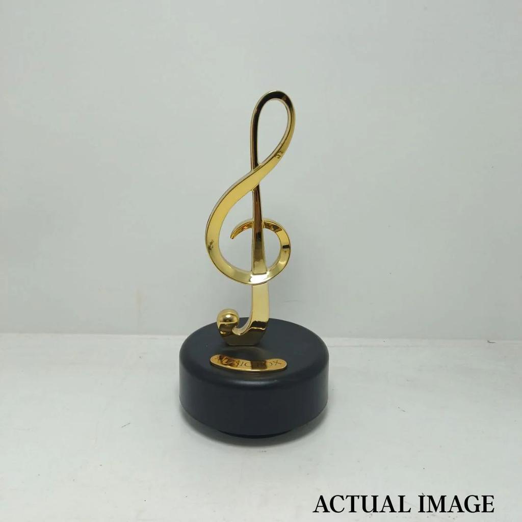 Musical Notes Wind-Up Music Box – Golden Rotating Melody Showpiece for Music Lovers — photo 7