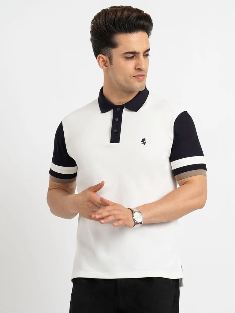 Polo T Shirts for Men in White | Half Sleeve T Shirt — S / White