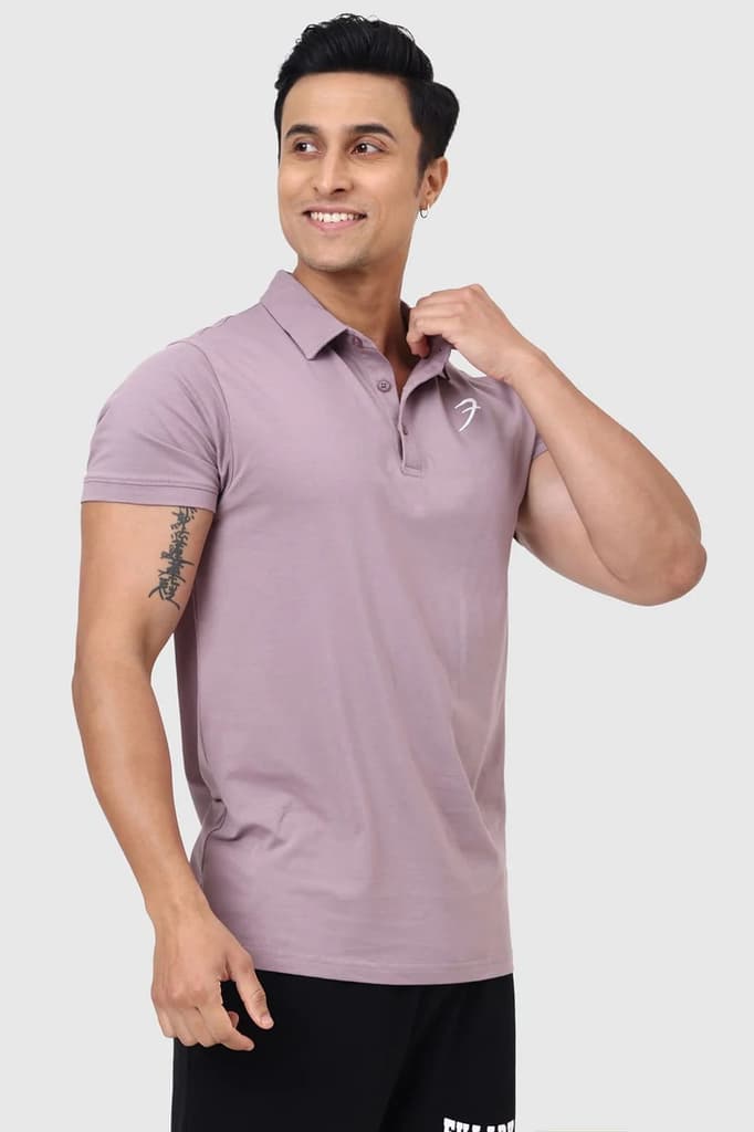 Polo T-shirt Mauve — photo 5