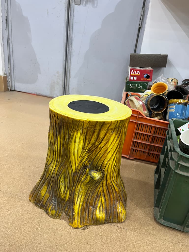 Yellow Tree Trunk Table | Furniture | Wood | Yellow