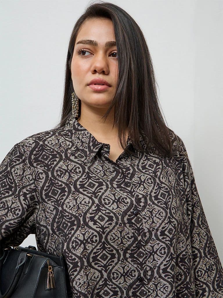 Diza Black Argyle Printed Tunic — photo 3