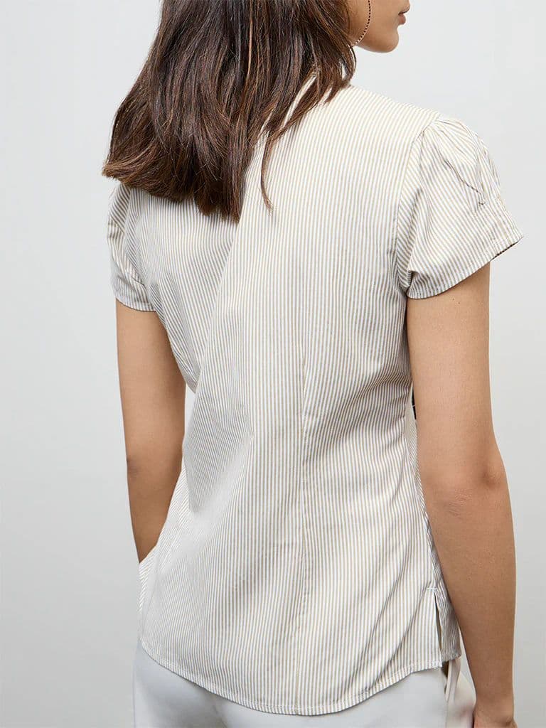 Wardrobe Beige Striped Shirt — photo 4