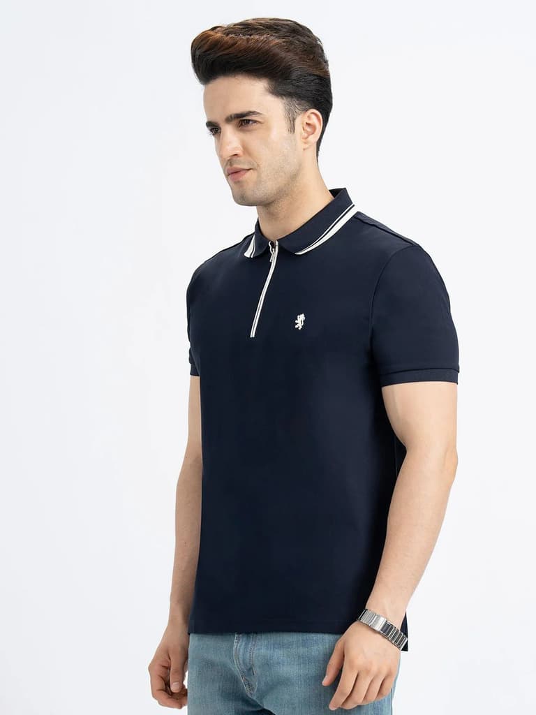 T Shirts for Men in Navy | Polo Half Sleeve T Shirt — photo 2