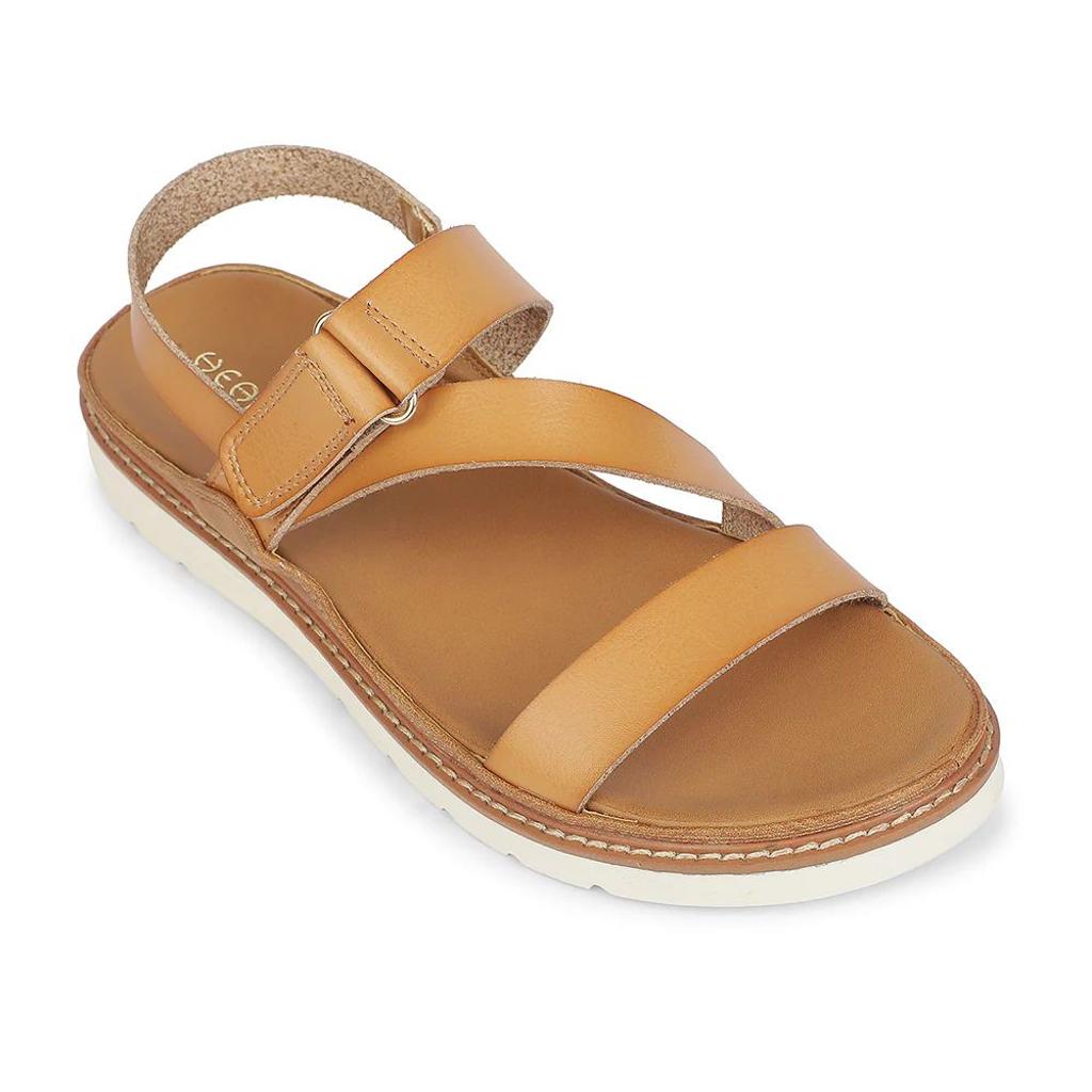 Healers Tan Casual Flat Sandal for Women ZQ-HDSN-07 by Liberty