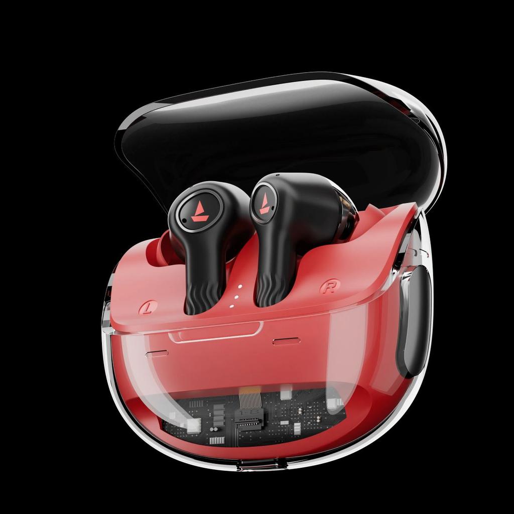 boAt Nirvana Crystl | Wireless Earbuds with 100 Hours Playback, Upto 32dB ANC, BEAST™ Mode, Adaptive EQ by Mimi — Blazing Red