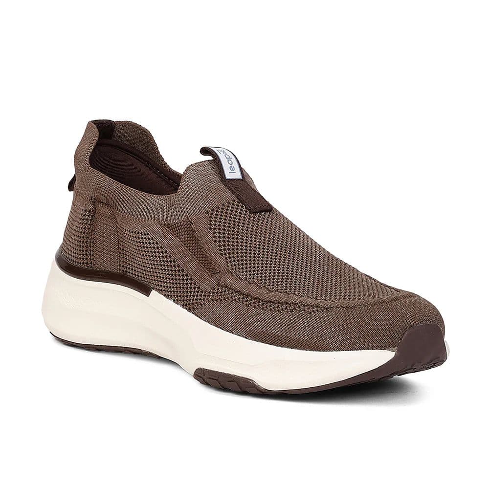 Leap7X by Liberty Men's CHICAGO-1 Brown Slip-On Walking Shoes - EAZYGO Technology with Ortholite Insole — 6/40 / Brown