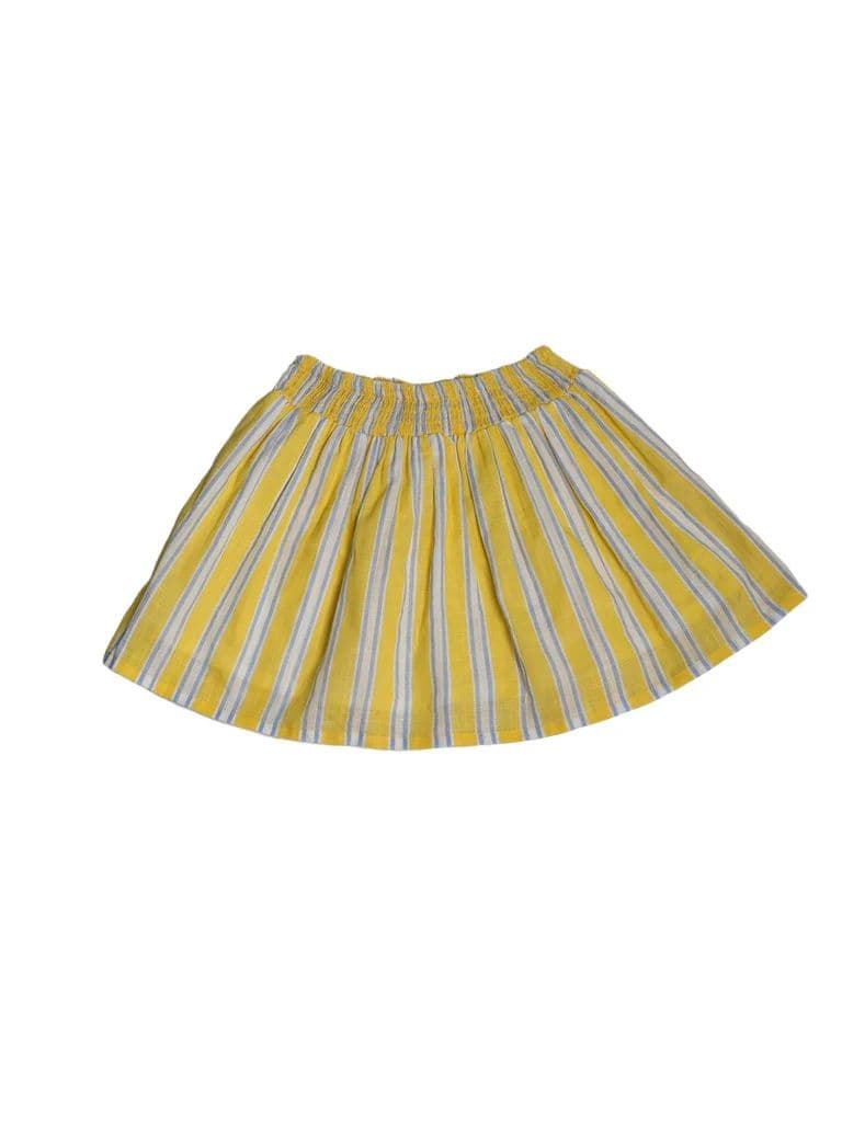 Utsa Kids Girls Yellow Striped Cotton Flared Skirt - (2-8 yrs) — photo 4
