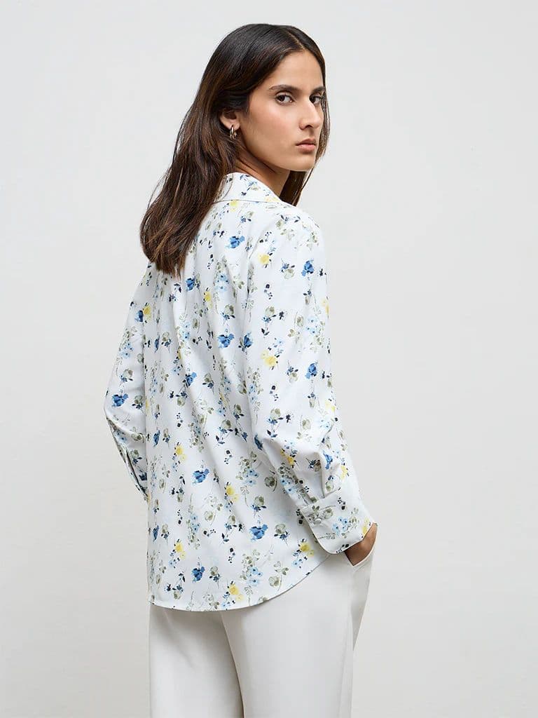 Wardrobe Ivory Floral Printed Shirt — photo 4