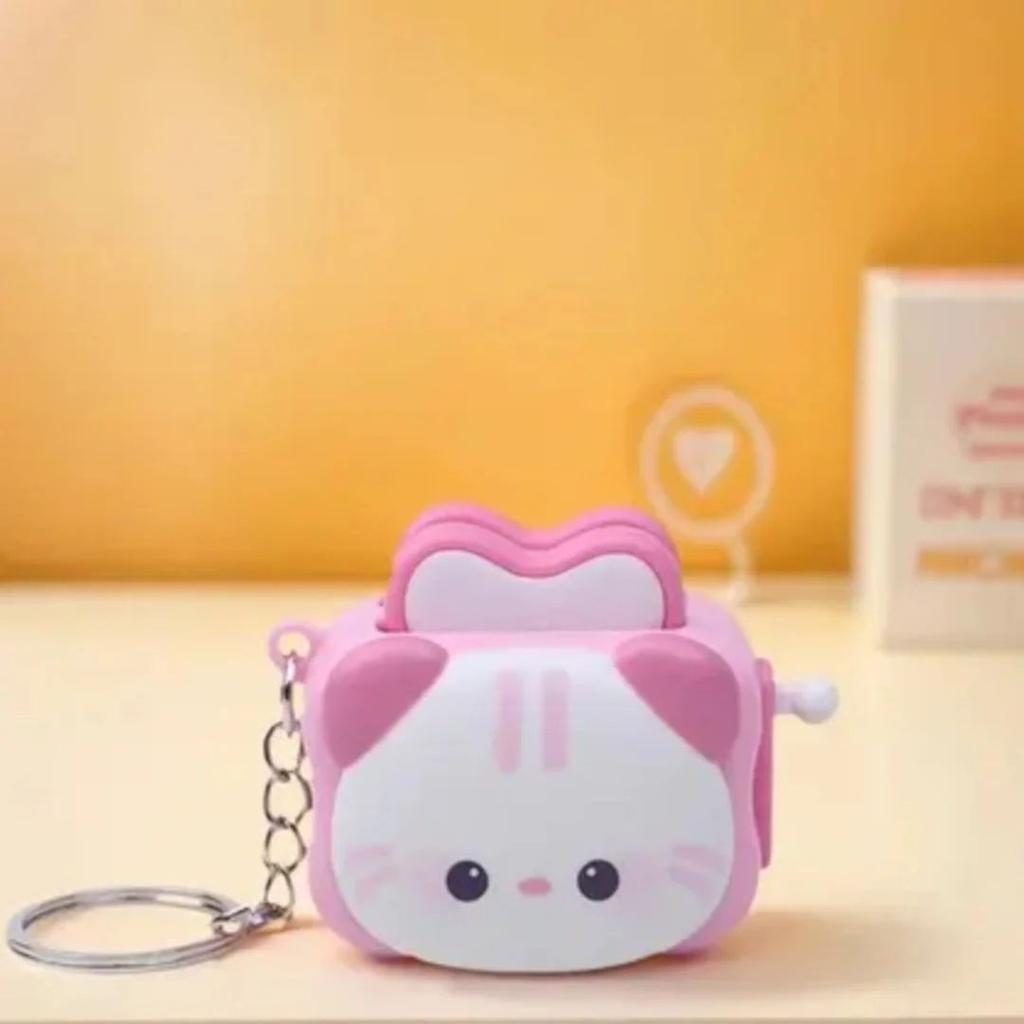 Cute Popping Toaster Keychain Toy — Pink Cat Toaster Keychain