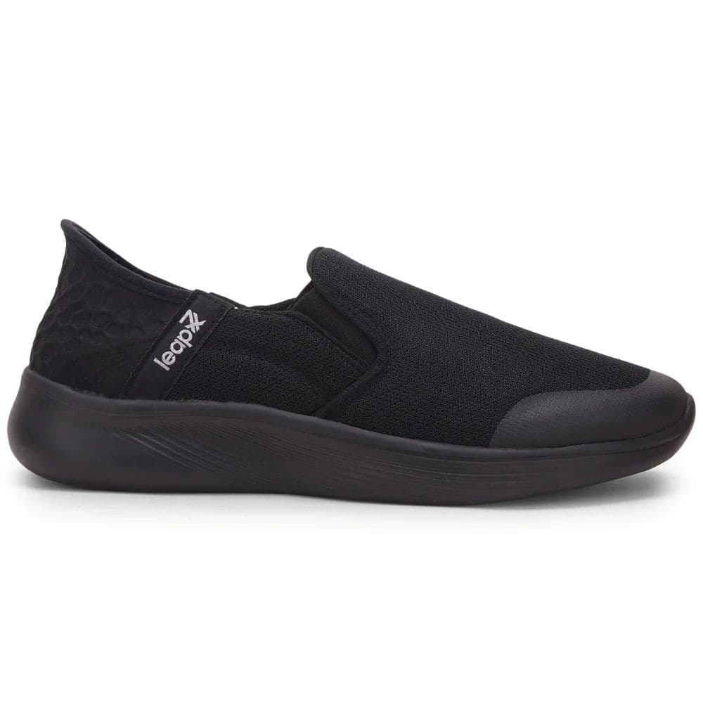 Leap7x Black Sports Non Lacing Walking Shoes For Men EZZAR-1 By Liberty — photo 2