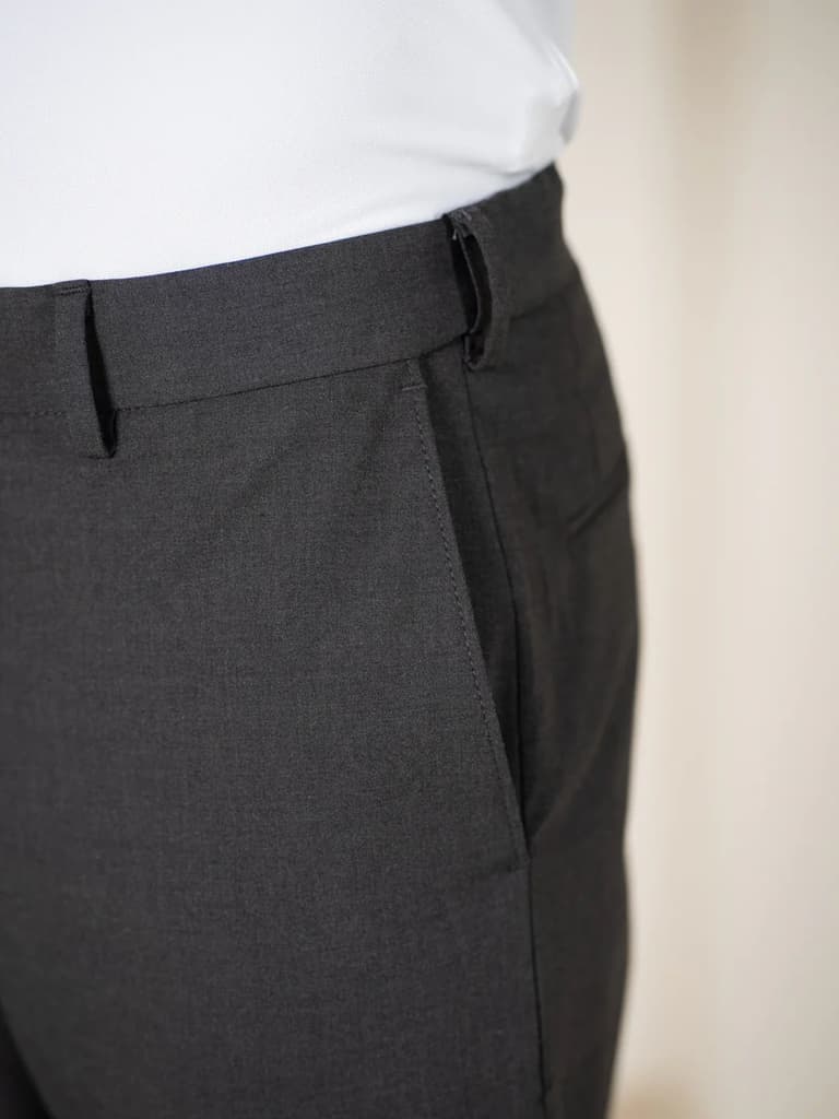Gravitas Grey Melange Stretch Formal Pants