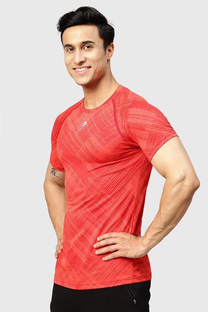 Ozone Jacquard T-shirt Red — photo 3