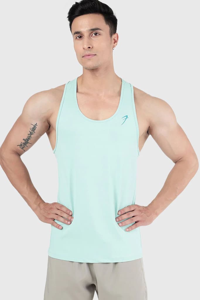 Aura Textured Tank Sea Green — S